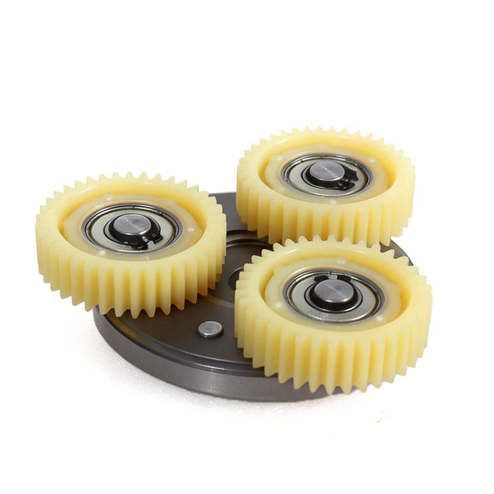 Motor tandwielen op plaat - Klein rechts - 15 mm naaf