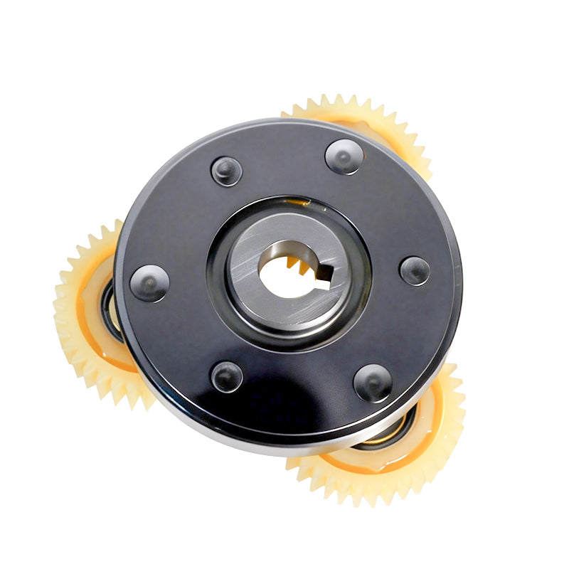 Motor tandwielen op plaat - Klein rechts - 15 mm naaf