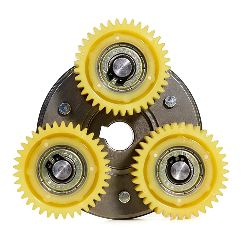 Motor tandwielen op plaat - Klein rechts - 15 mm naaf