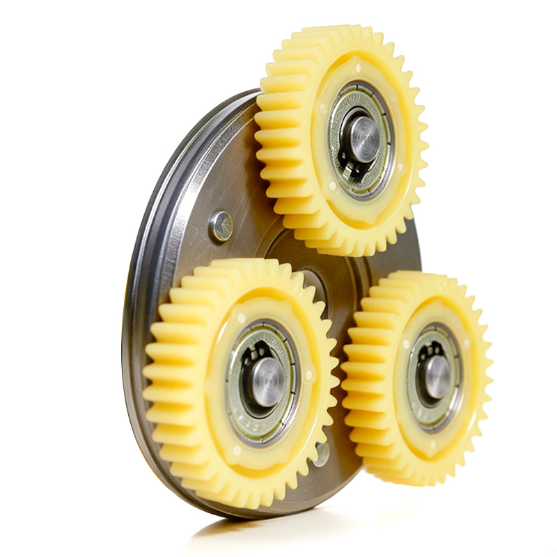 Motor tandwielen op plaat - Klein rechts - 15 mm naaf