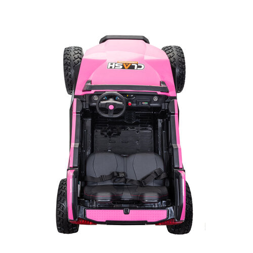 Buggy Clash 24V Hogesnelheid 2-persoons kinderauto roze foto 7