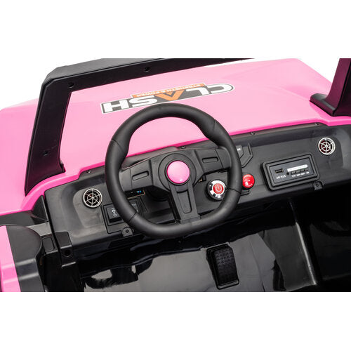 Buggy Clash 24V Highspeed 2-Persoons Kinderauto Roze