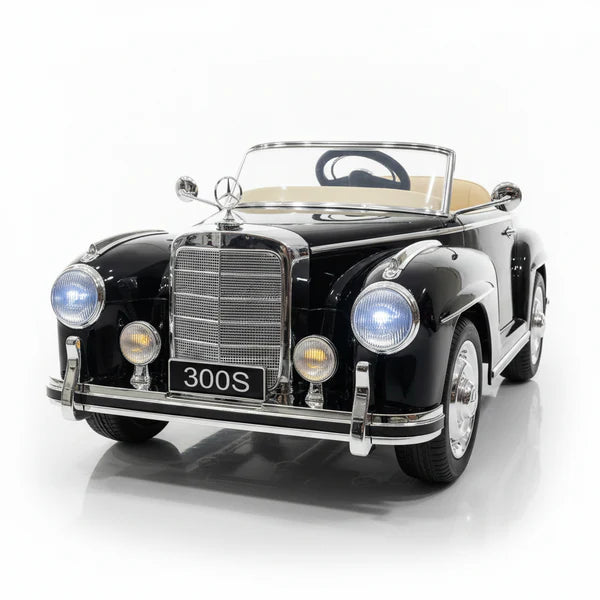 Mercedes 300S 12V kinderauto Metallic Zwart foto 4