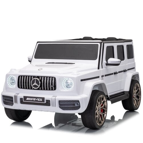 Mercedes G63 12V 2-persoons kinderauto Wit